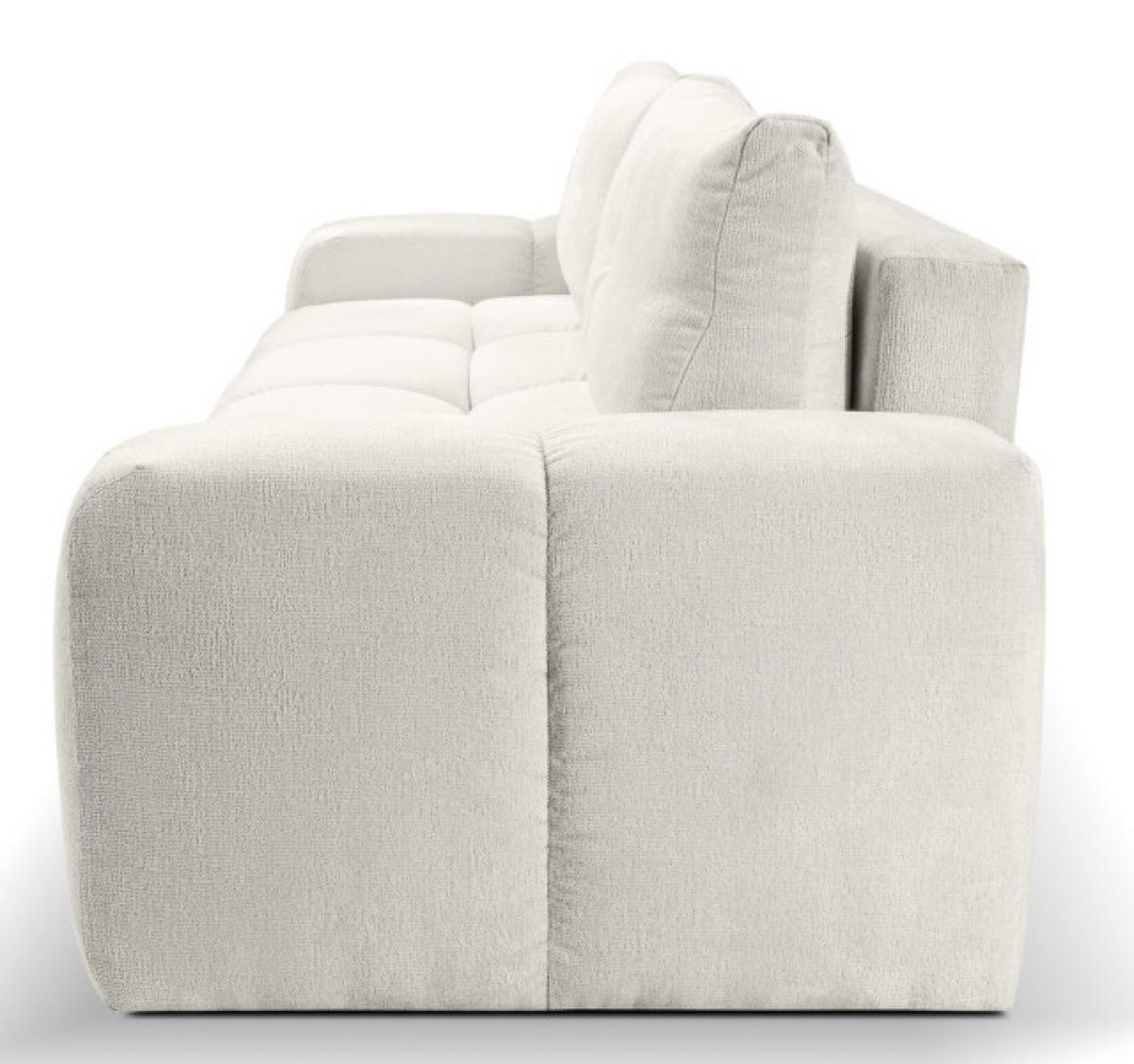 SOFA Creme SOHI Gepolstert Mit Schlaffunktion Und Bettkasten - Weiß, Textil (259/90/99cm) - Sepro Meble