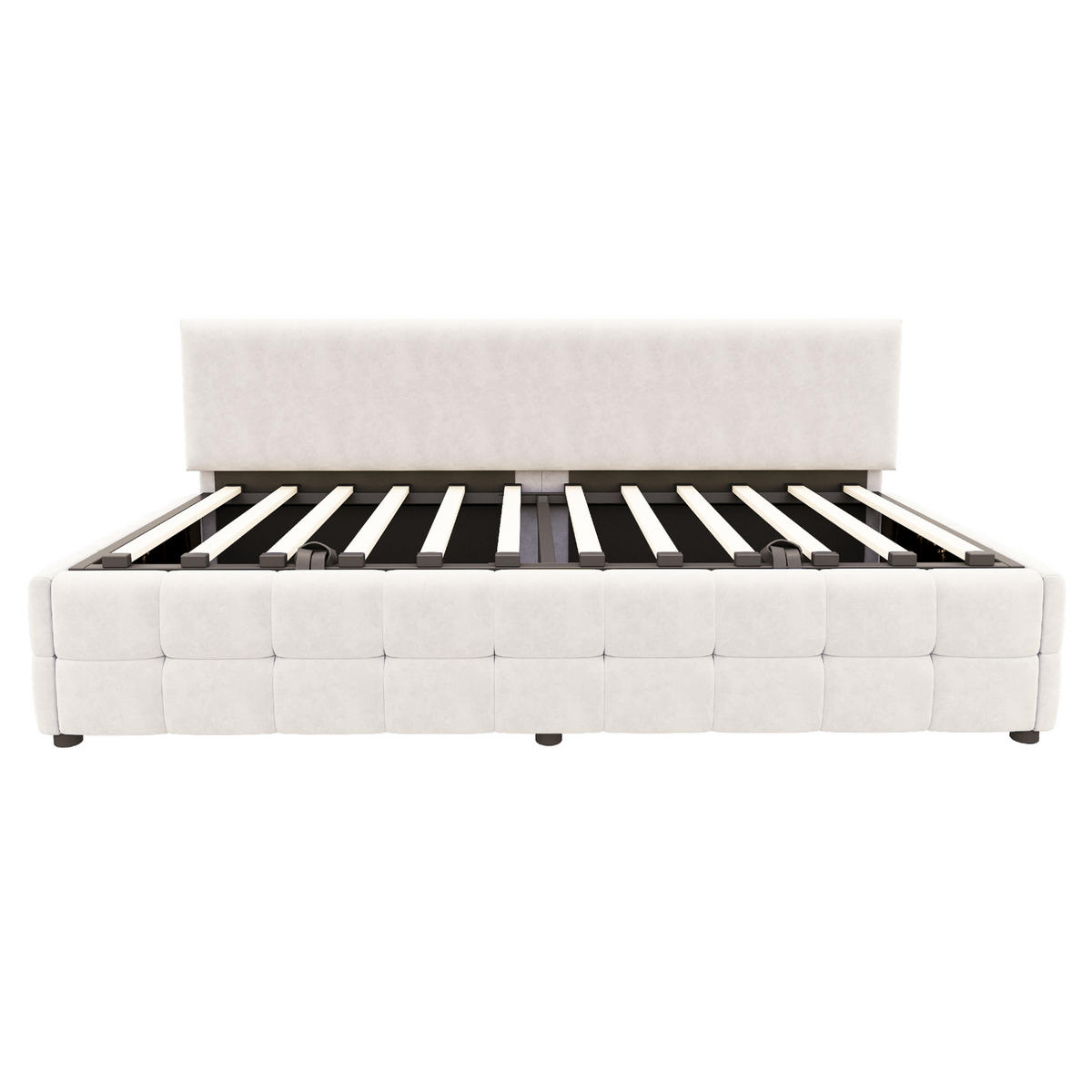 POLSTERBETT Schlafsofa 90/200 cm aus Samt mit hydraulischem Stauraum Beige - Beige, Textil (90/200cm) - Modenvie