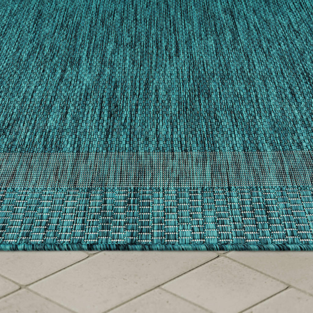 Thumbnail - Kadima Design Outdoor, Türkis, Textil, Rechteckig, 80x150 cm, pflegeleicht, Teppiche & Böden, Teppiche, Outdoorteppiche