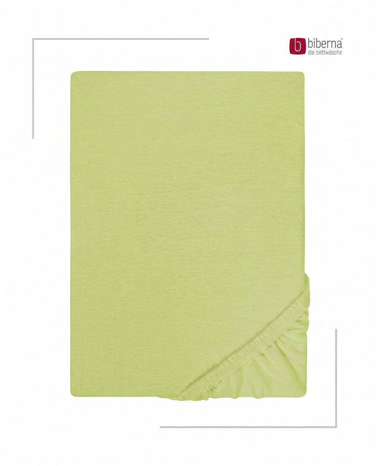 SPANNBETTTUCH Basic Jersey pistaziengrün, 90x190 cm - 100x200 cm - Hellgrün, Textil (100/200cm) - biberna