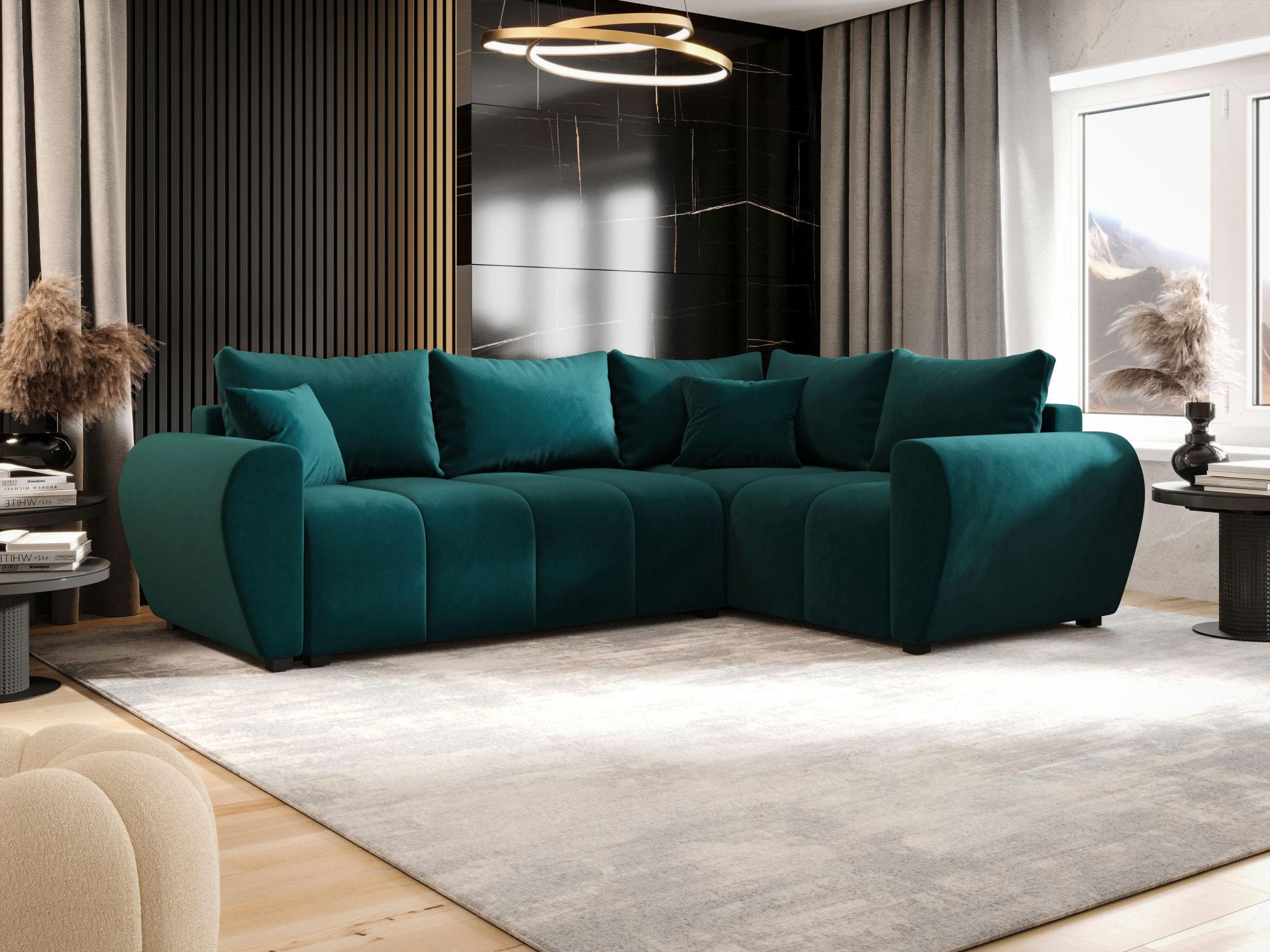 ECKSOFA MOLISA L Itaka 39 Rechts mit Schlaffunktion - Türkis, Textil (245/145cm) - Bedante