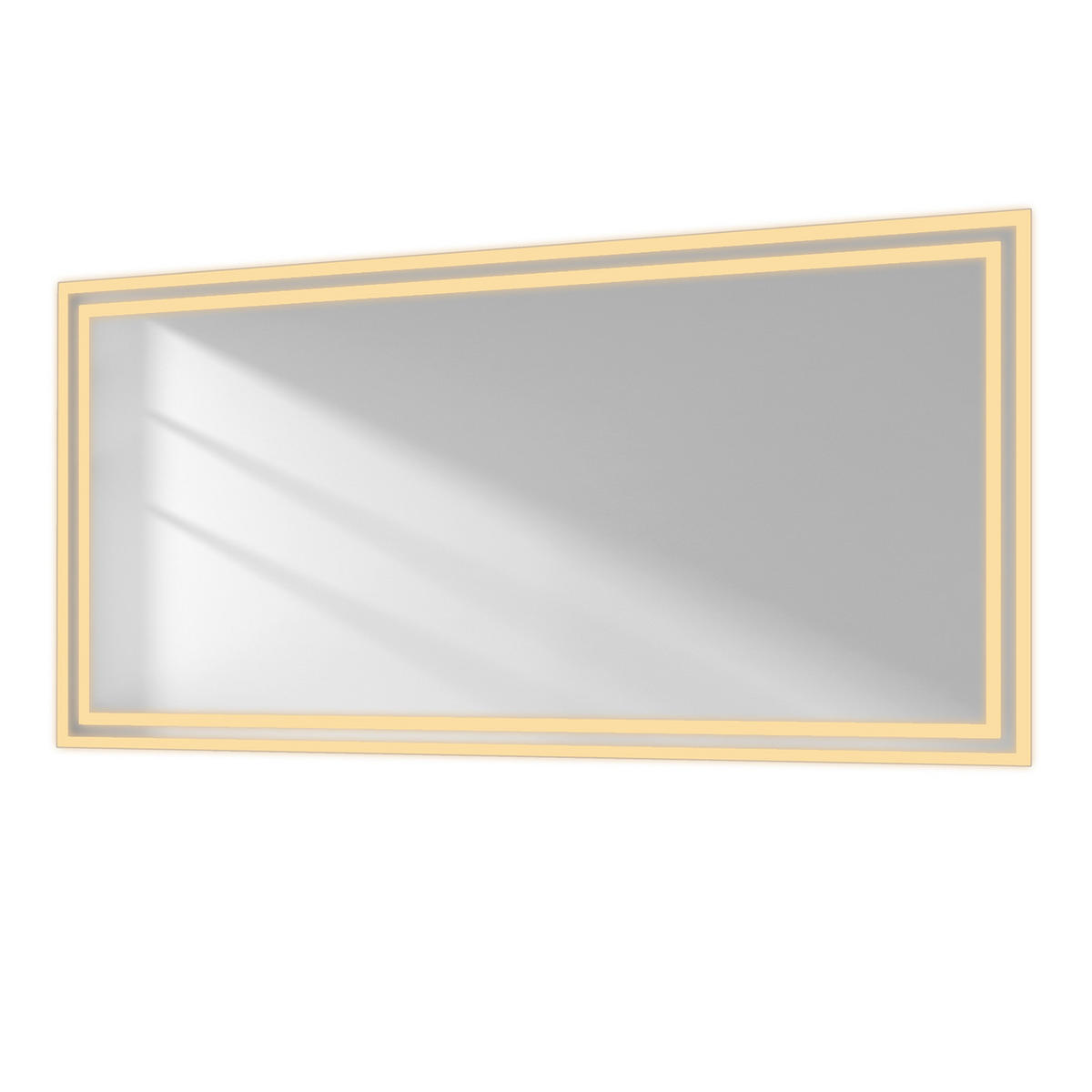 BADSPIEGEL mit Antibeschlag Beleuchtung 120/60/3,5 cm - Weiß, Glas (60/3.5/120cm) - EMKE