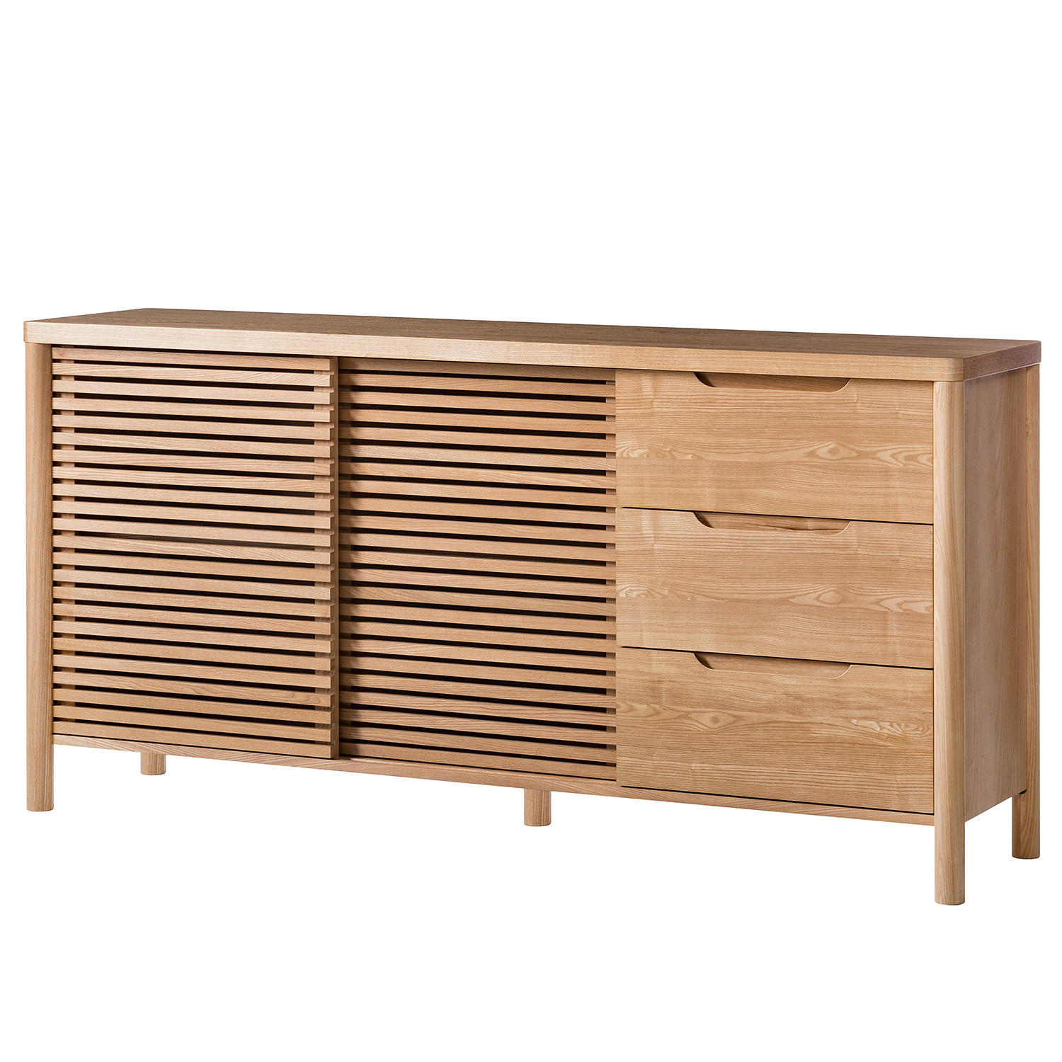 SIDEBOARD - Esche massiv, 180 cm - Braun, Holz (180/88/45cm) - home24