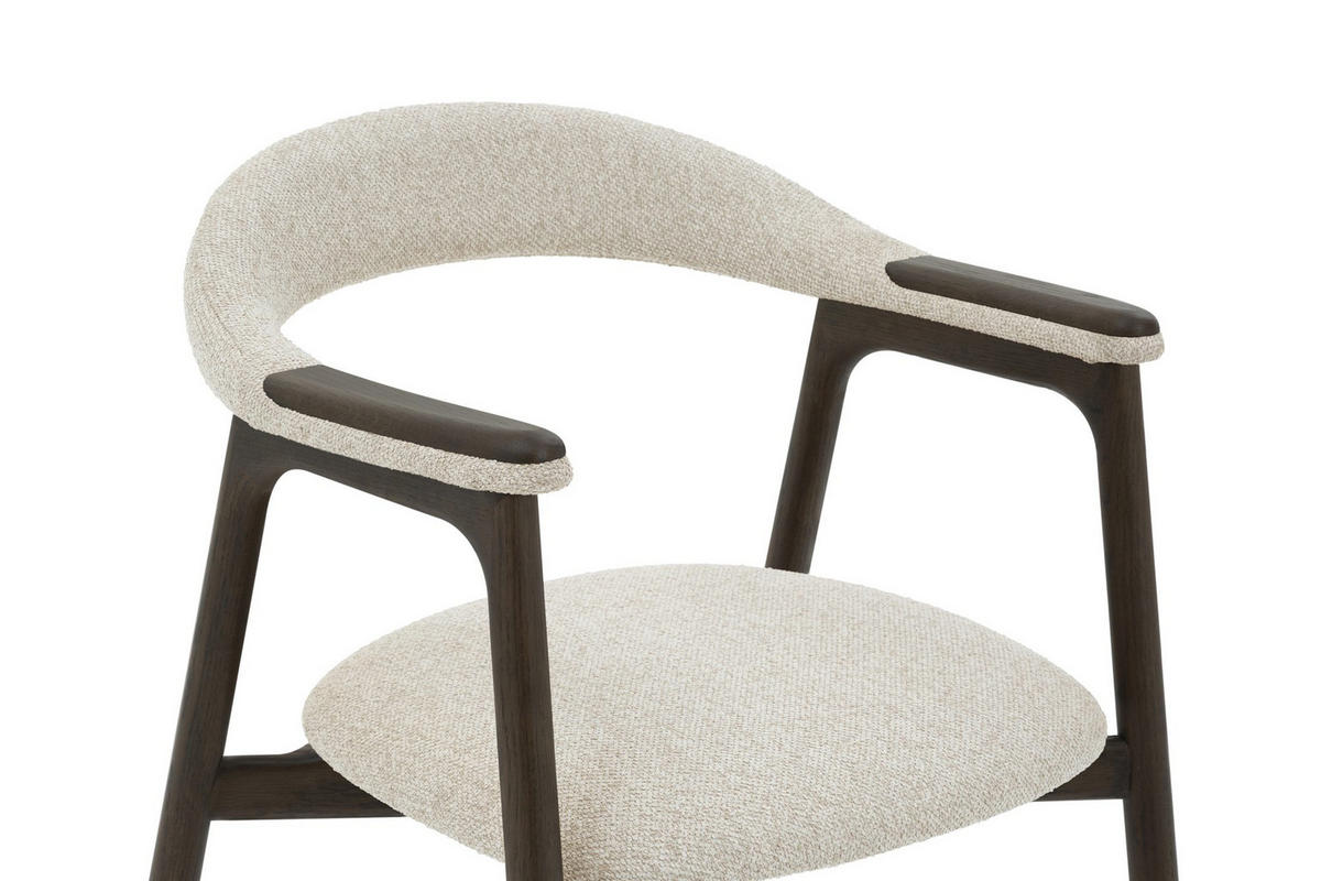STUHL Franz, Eiche Espresso, Stoff Beige - Beige, Holz (53/81/62cm) - WOODEK