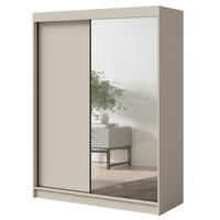 SCHWEBETÜRENSCHRANK mit Spiegel Fiore 2D1L 150 Kaschmir/Schwarz - Kaschmir/Schwarz, Holzwerkstoff/Metall (150/200/60cm) - mzm24
