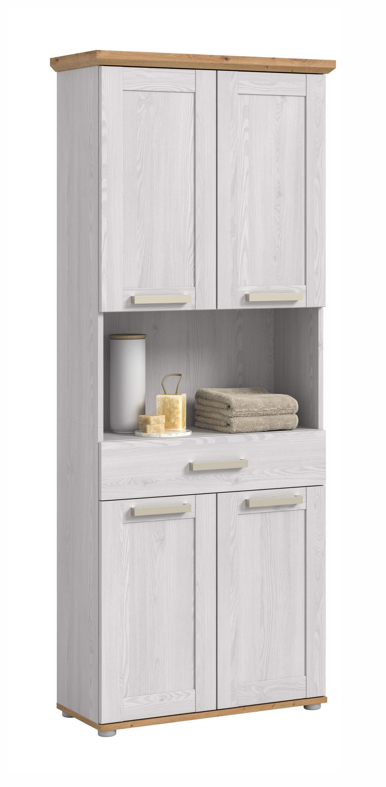 HOCHSCHRANK breit VERONA (B/H/T: ca. 74/187/34 cm) in Sibiu Lärche Nachbildung/Sibiu Lärche Nachbildung - Lärchefarben, Holzwerkstoff (74/187/34cm)