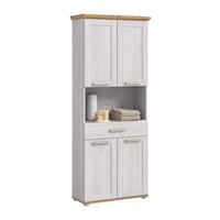 HOCHSCHRANK breit VERONA (B/H/T: ca. 74/187/34 cm) in Sibiu Lärche Nachbildung/Sibiu Lärche Nachbildung - Lärchefarben, Holzwerkstoff (74/187/34cm)