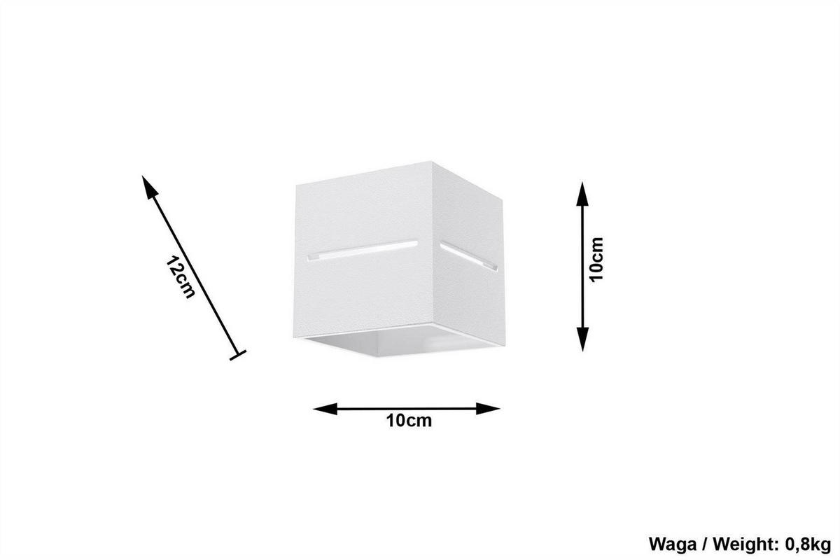 WANDLEUCHTE Aluminium Weiß Up & Down Beleuchtung - Weiß, Metall (10/12/10cm) - Sollux Lighting