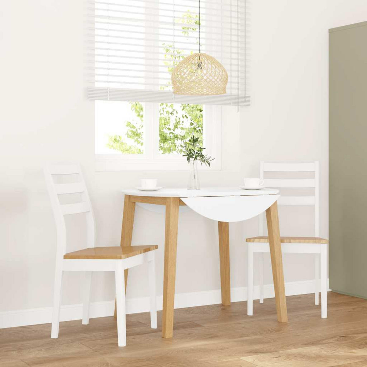 ESSZIMMERSTÜHLE 2 Stk. Weiß Massivholz Gummibaum 48.5*49*90cm - Weiß/Braun, Holz (48.5/90/49cm) - ZMH