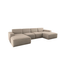 ECKSOFA U-Form Siena mit Stoff Artico Beige - Beige, Holz (344/165cm) - Kaiser Möbel