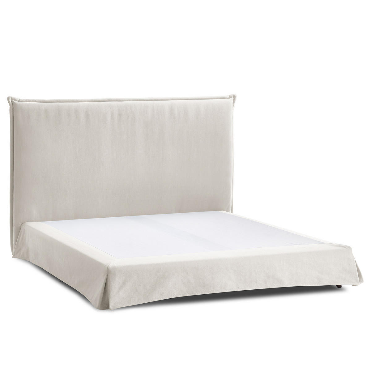 BOXSPRINGBETT mit Husse - Platinfarben, Textil (180/200cm) - home24