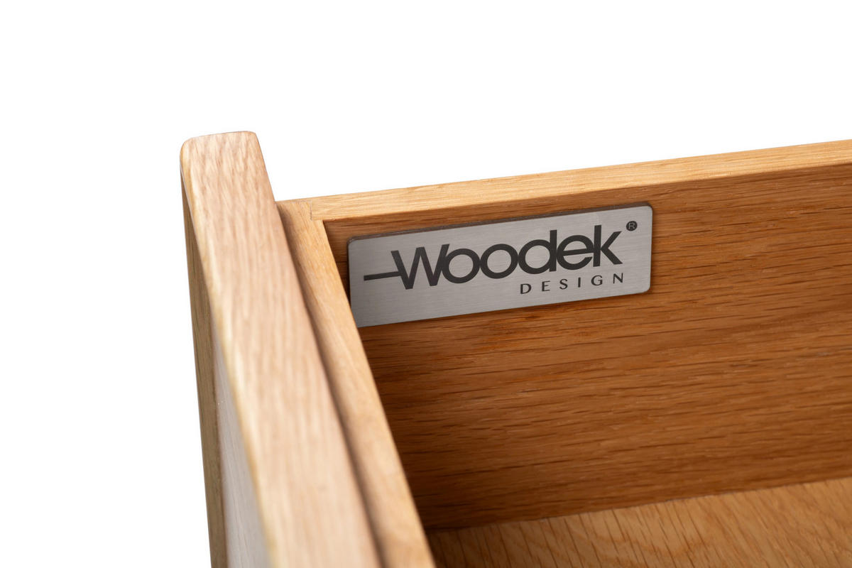 NACHTTISCH Helene, Natur Massiveiche, 38/40/50 cm - Beige, Holz (40/50/38cm) - WOODEK