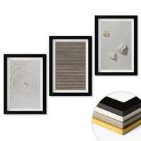 WANDBILDER 3er-Set - 20x30 cm Schwarzer Rahmen - Natürliche Texturen Holz Stein - Schwarz, Kunststoff (20/30cm) - ArtPrintCave