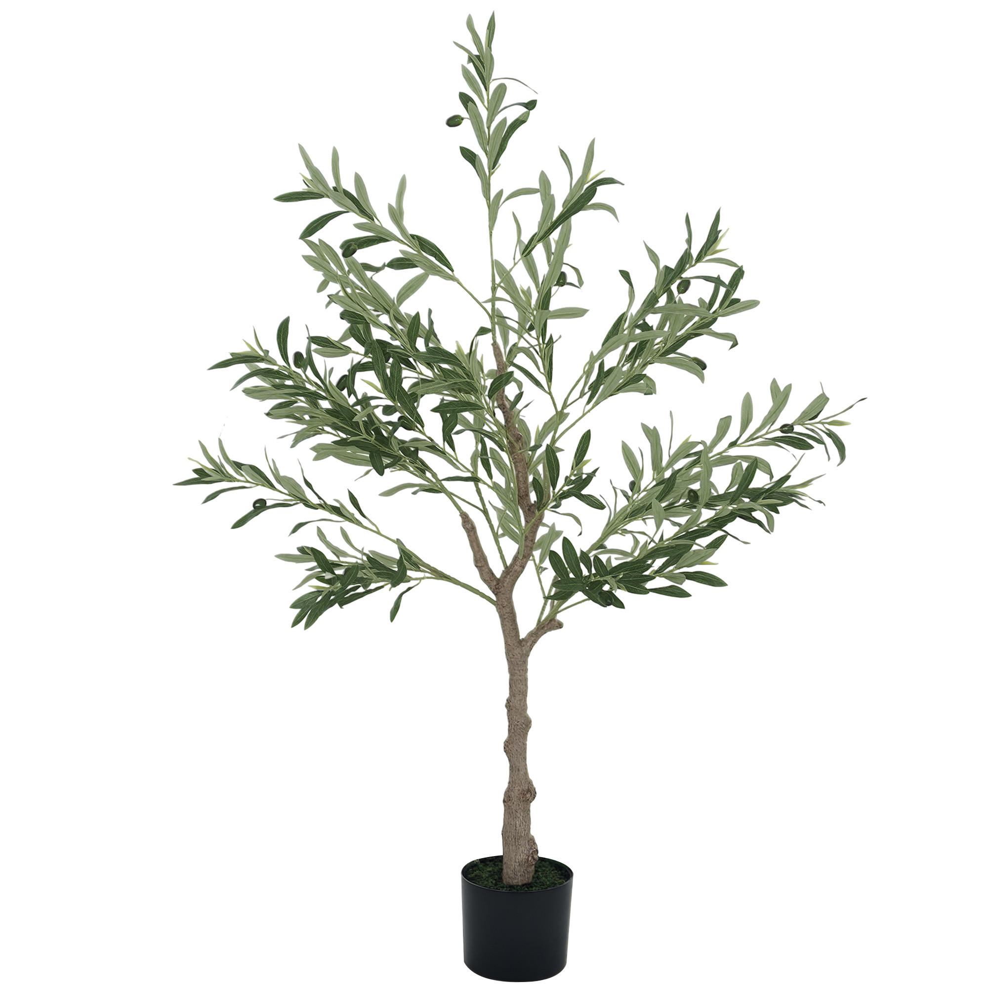 KUNSTPFLANZE DE-16615 120 cm, 450 Seidenblätter, 20 Oliven Grün - Grün, Kunststoff (120cm) - ComfortXL