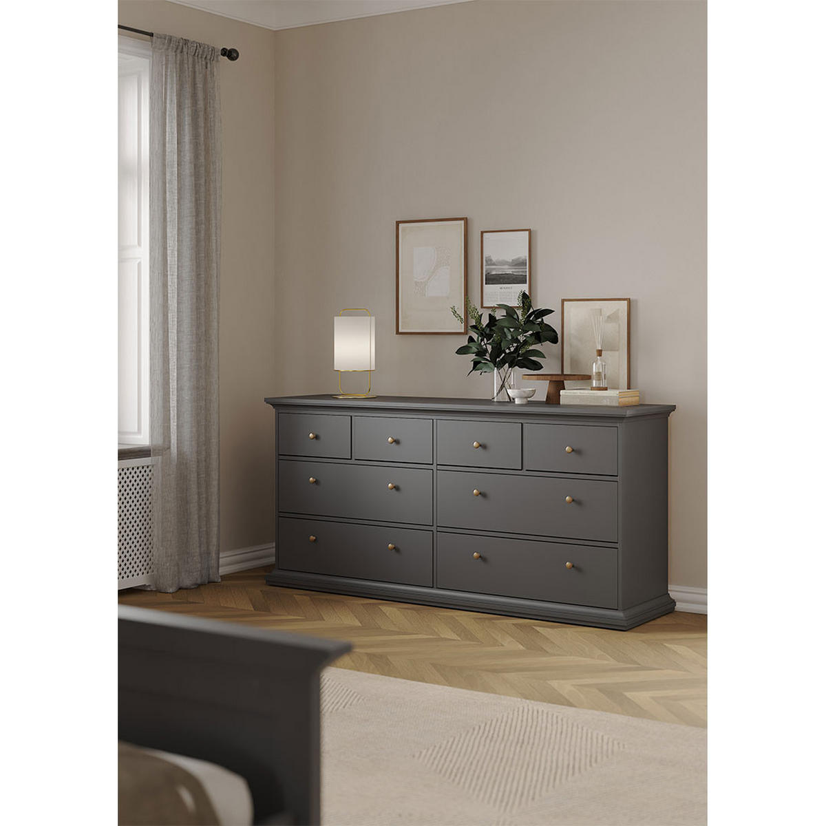 KOMMODE Schwarz - Schwarz, Holzwerkstoff (183/87/48cm) - ebuy24