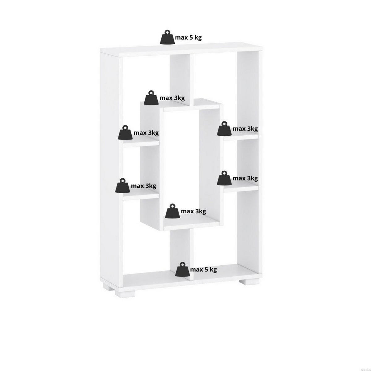 SCHWEBEBOARD WEISS 90x60 - Weiß, Holzwerkstoff (60/90/20cm) - Target Home