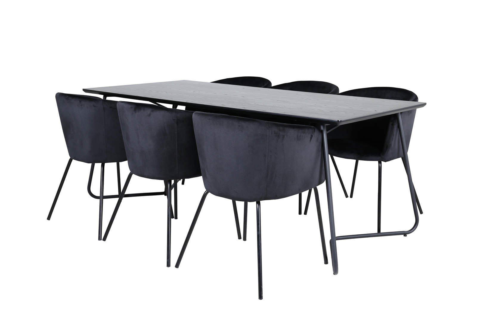 TISCHGRUPPE Schwarz - Schwarz, Holzwerkstoff (90/75/190cm) - ebuy24