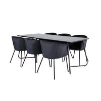TISCHGRUPPE Schwarz - Schwarz, Holzwerkstoff (90/75/190cm) - ebuy24
