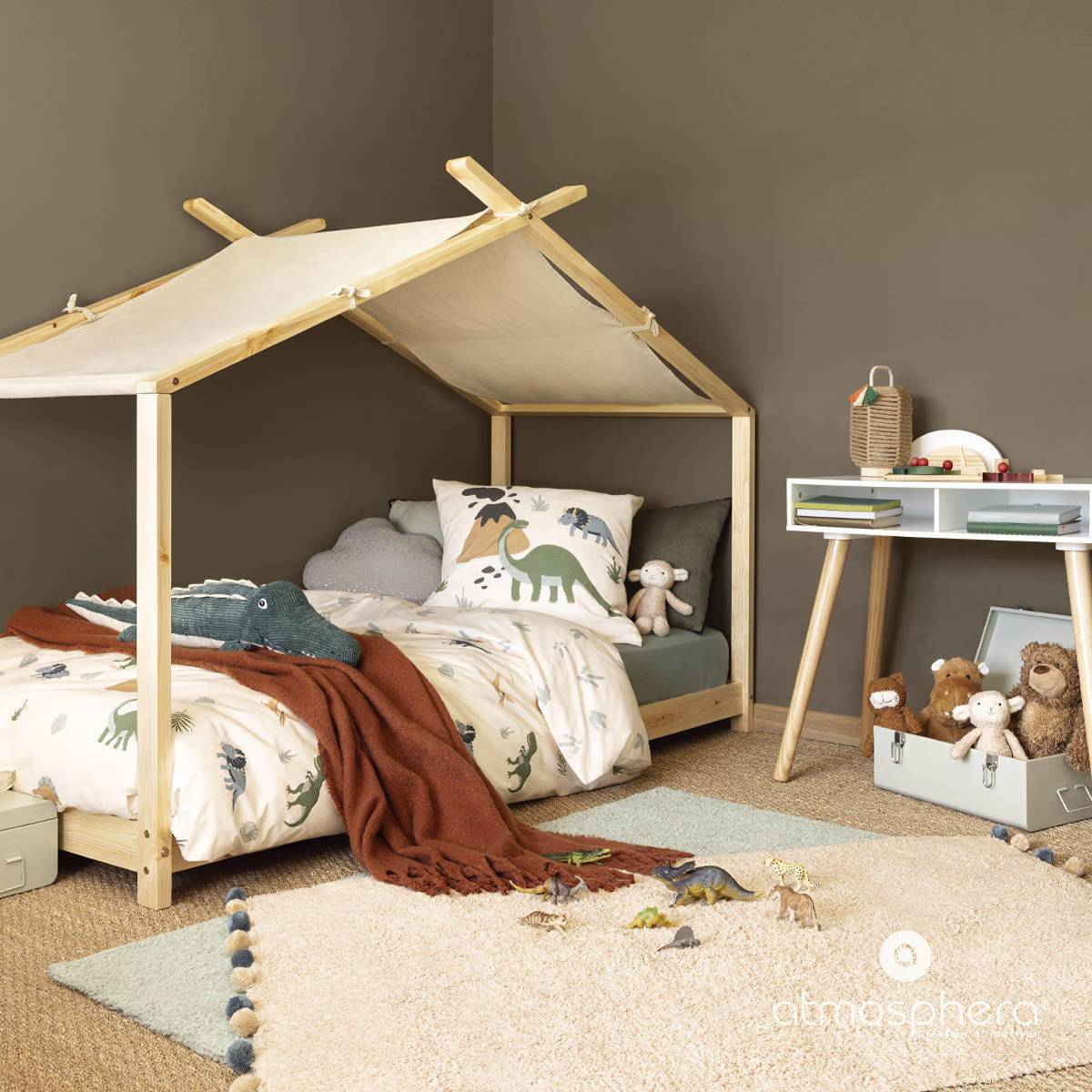 JUTETEPPICH 100/150 cm - Grün, Textil (150/100cm) - Atmosphera for kids