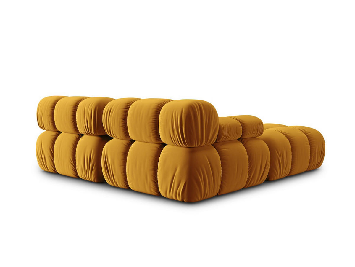 MODULARES-SOFA Bellis aus Samt gelb 3 Sitzplätze - Gelb, Textil (188/63/188cm) - Micadoni