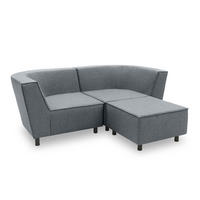 GARTENLOUNGE-SET 2 Brandie 206x77x176 mit Outdoorbezug in dunkelgrau - Grau, Kunststoff (206/77/176cm) - 58aufmkessel