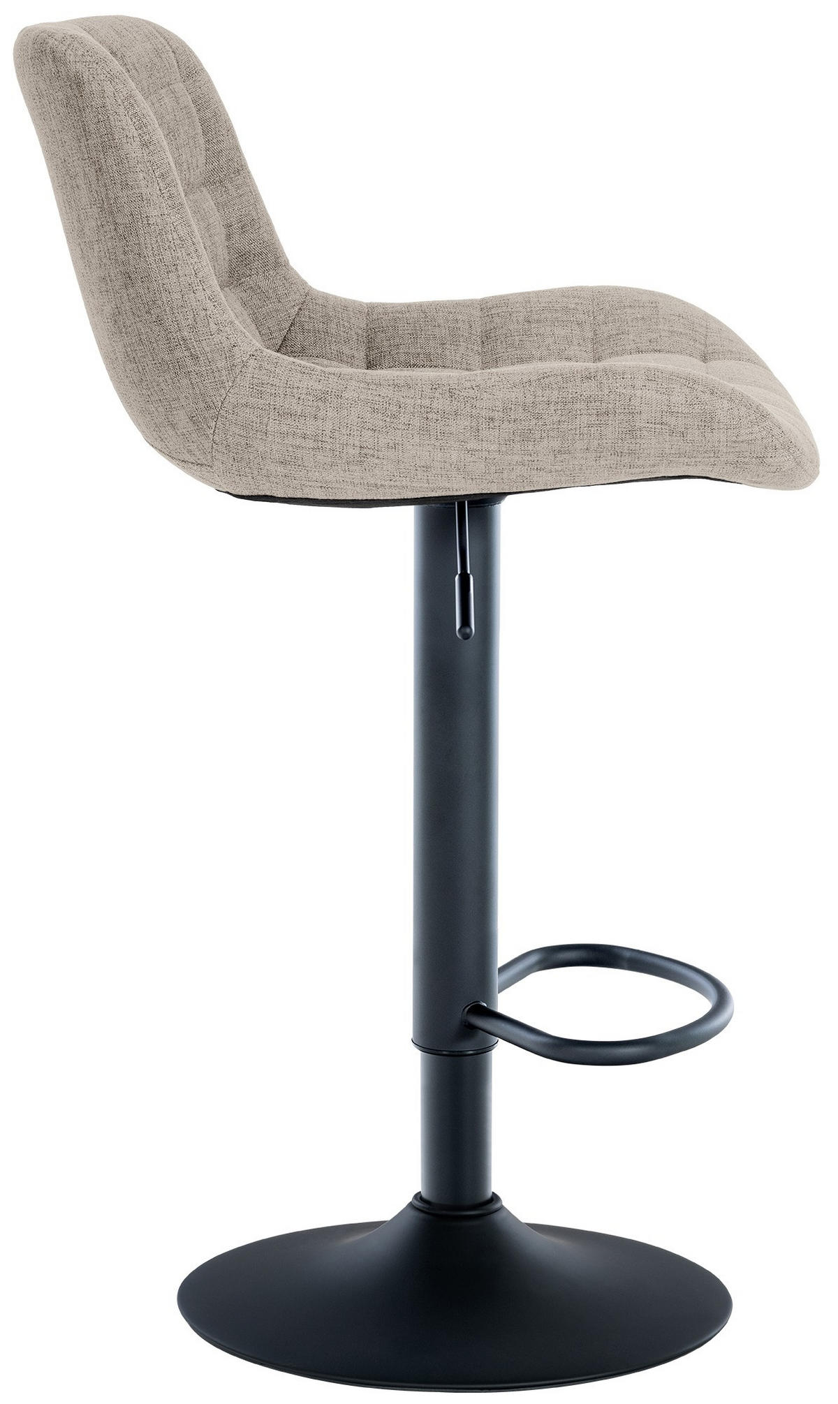 BARHOCKER Stoff taupe - Taupe/Schwarz, Textil/Metall (48/81/54cm) - CLP