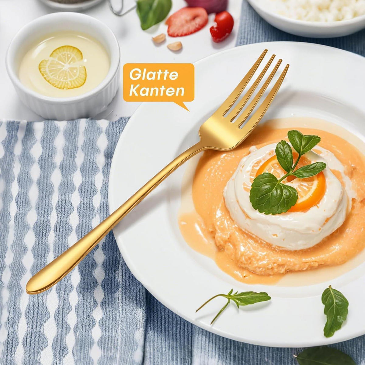 BESTECKSET 30-teilig Gold Edelstahl für 6 Personen - Goldfarben, Metall