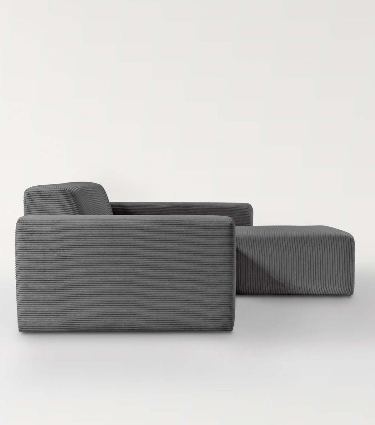 ECKSOFA Die Lässige Recamiere rechts - Anthrazit, Textil (253/188cm) - Mokebo