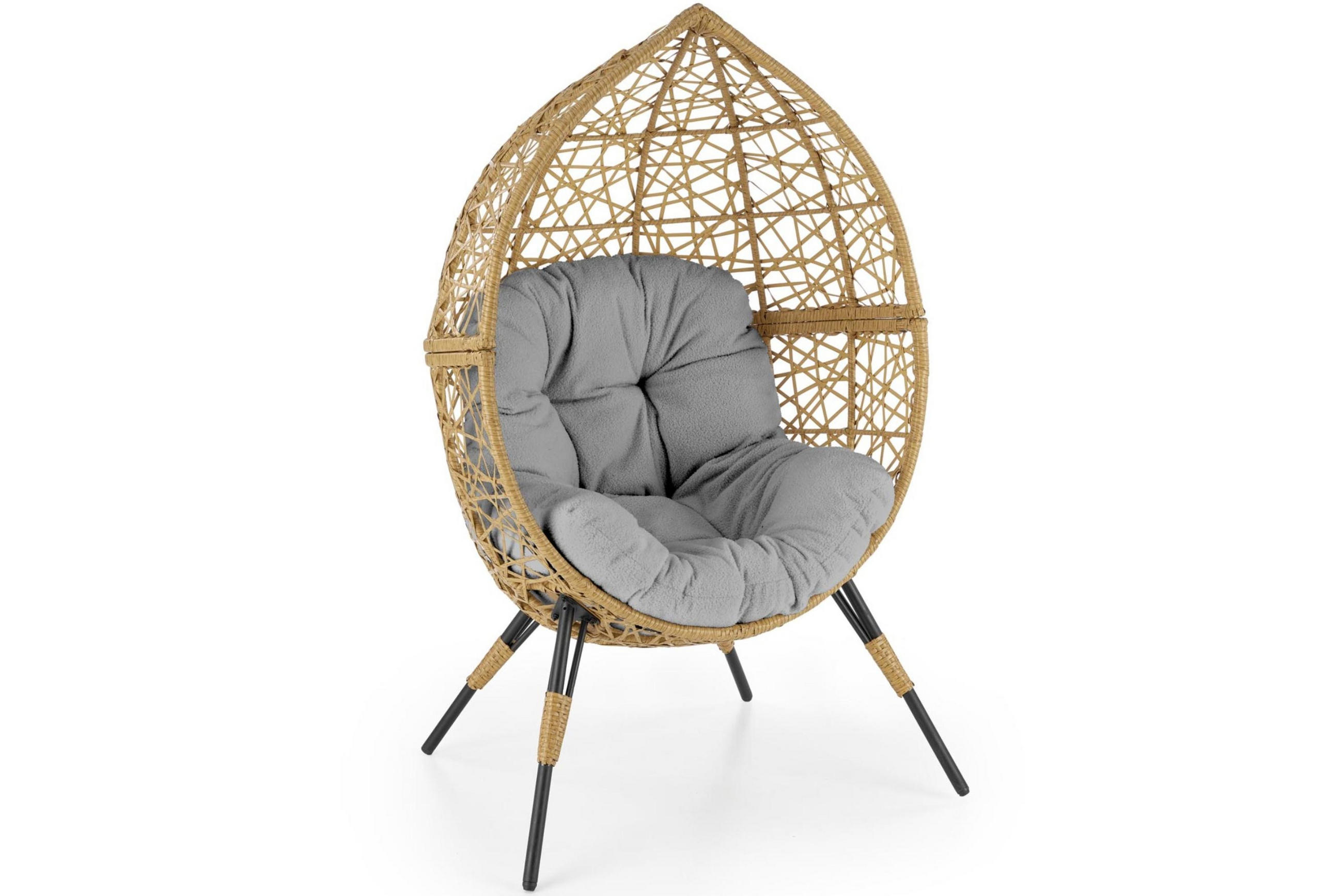 GARTENSTUHL ALYS Boho, beige/grau - Beige/Grau, Kunststoff (150/55/91cm) - KONSIMO®