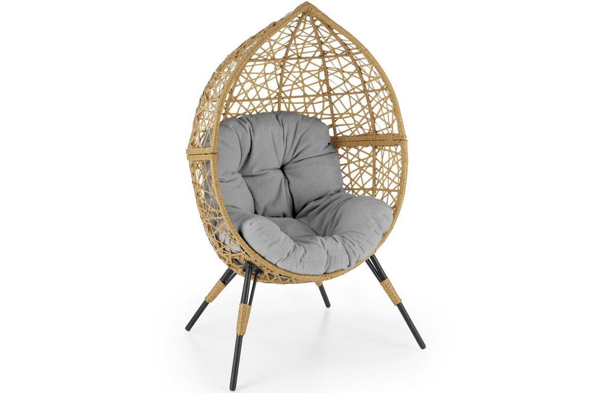 GARTENSTUHL ALYS Boho, beige/grau - Beige/Grau, Kunststoff (150/55/91cm) - KONSIMO®