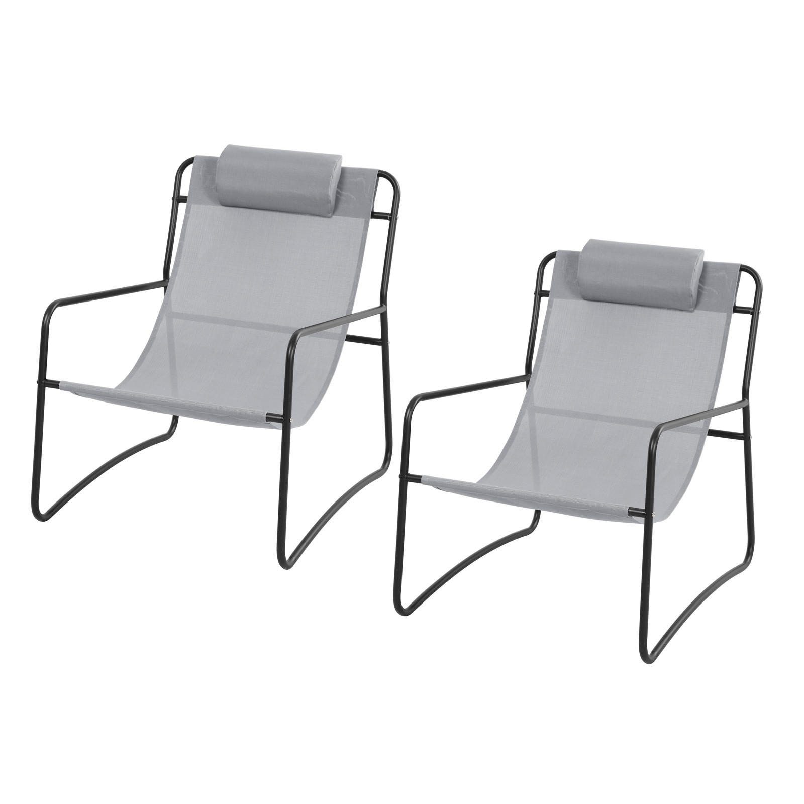 RELAXSESSEL Sveio Hellgrau (2er Set) - Hellgrau, Metall (65/81/80cm) - SVITA