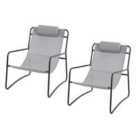 RELAXSESSEL Sveio Hellgrau (2er Set) - Hellgrau, Metall (65/81/80cm) - SVITA
