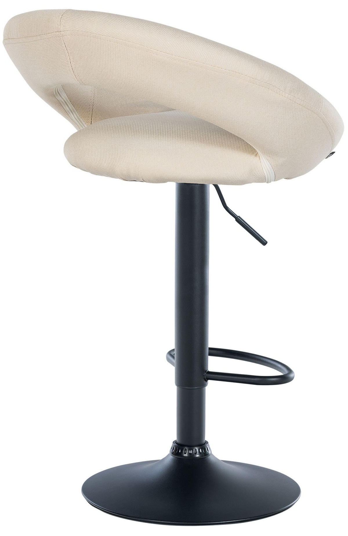 BARHOCKER Stoff creme - Creme/Schwarz, Textil/Metall (52/77/47cm) - CLP