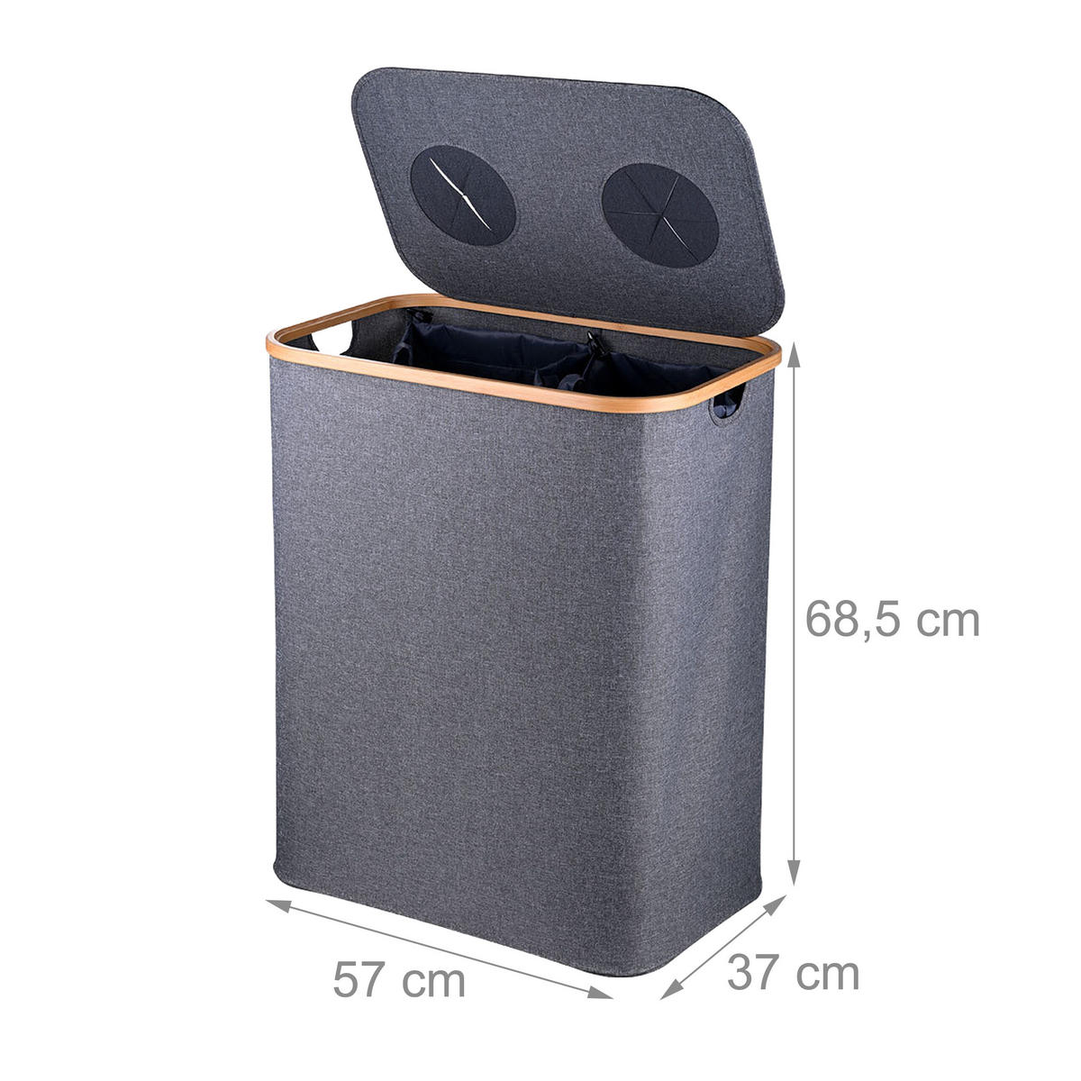 PFANDFLASCHEN-SAMMELBEHÄLTER - Grau, Holz/Kunststoff (57/68.5/37cm) - Relaxdays