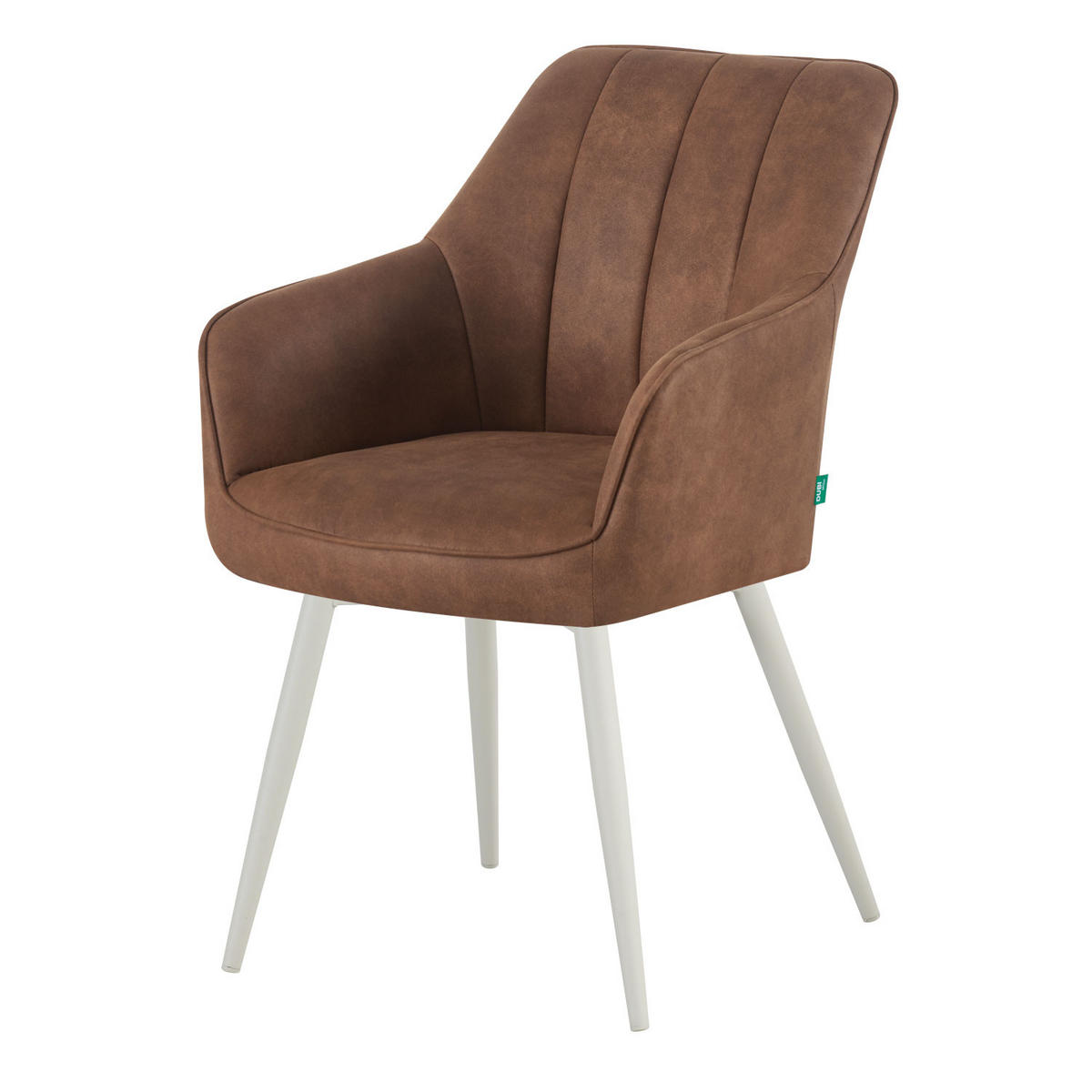 ESSZIMMERSTUHL THOMAS-SANA 2er-Set 4-Fuss-Gestell - Braun/Weiß, Textil (57/85/62cm) - DUBI Möbel