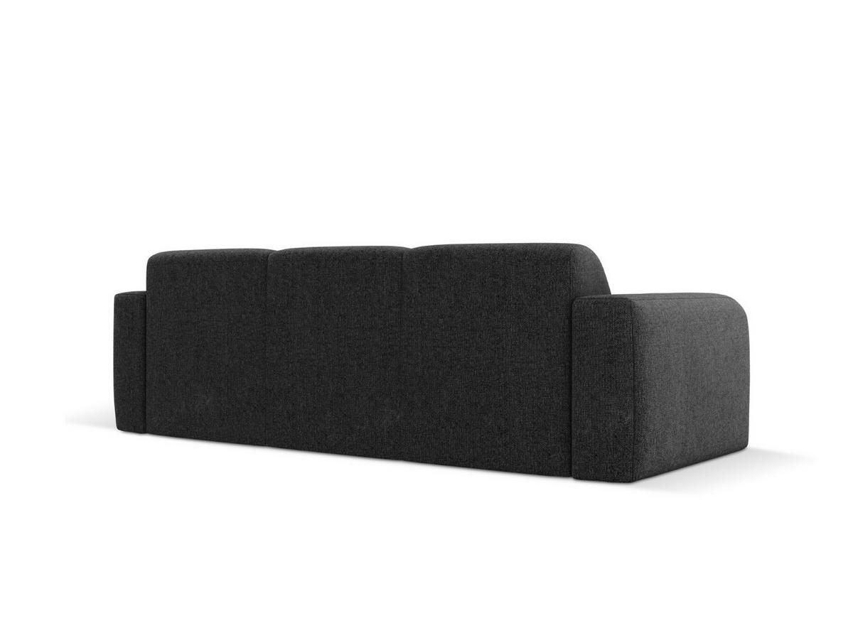 SOFA Molino aus Chenille-Stoff schwarz 3 Sitzplätze - Schwarz, Textil (95/72/235cm) - Micadoni