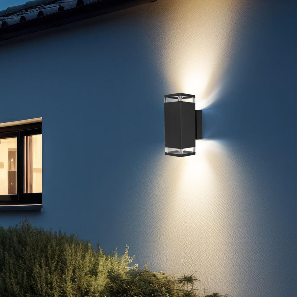 RGB LED AUSSEN-WANDLEUCHTE Aluminium Schwarz - Schwarz, Metall (9/13/23.5cm)