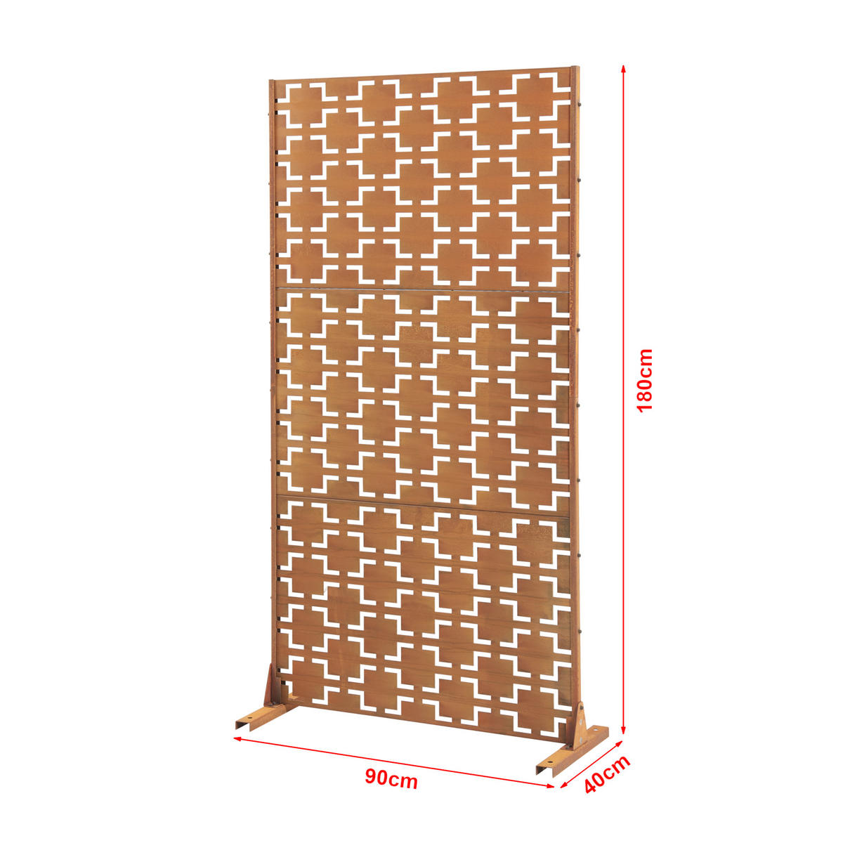 TRENNWAND Basciano - Rostfarben, Metall (90/180/40cm) - casa.pro