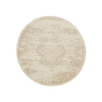 VINTAGE-TEPPICH Suki ø 120 cm rund - Beige/Creme, Kunststoff (120/120cm) - benuta