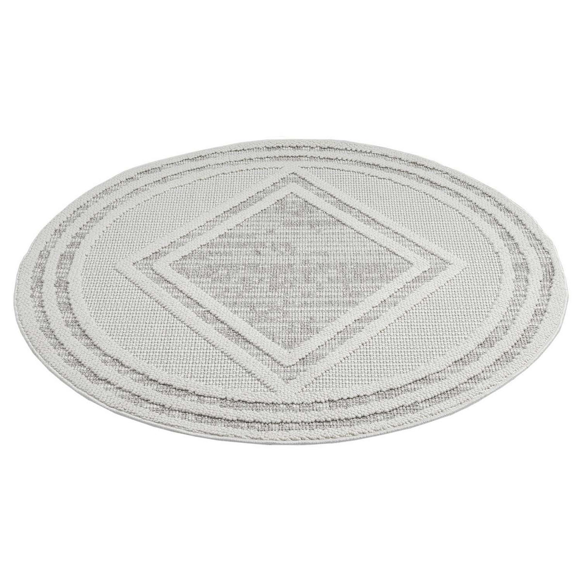 KURZFLOR-TEPPICH Lindo 8853 Beige 120x120 cm Rund - Beige/Grau, Textil (120/120cm) - carpet city