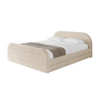 POLSTERBETT mit Bettkasten, Fußteil und Lattenrost, Boxbett mit Matratze H3/H4 - LERIS-v1-Z 120x200 Beige - Creme, Holzwerkstoff/Textil (120/200cm) - ALTDECOR