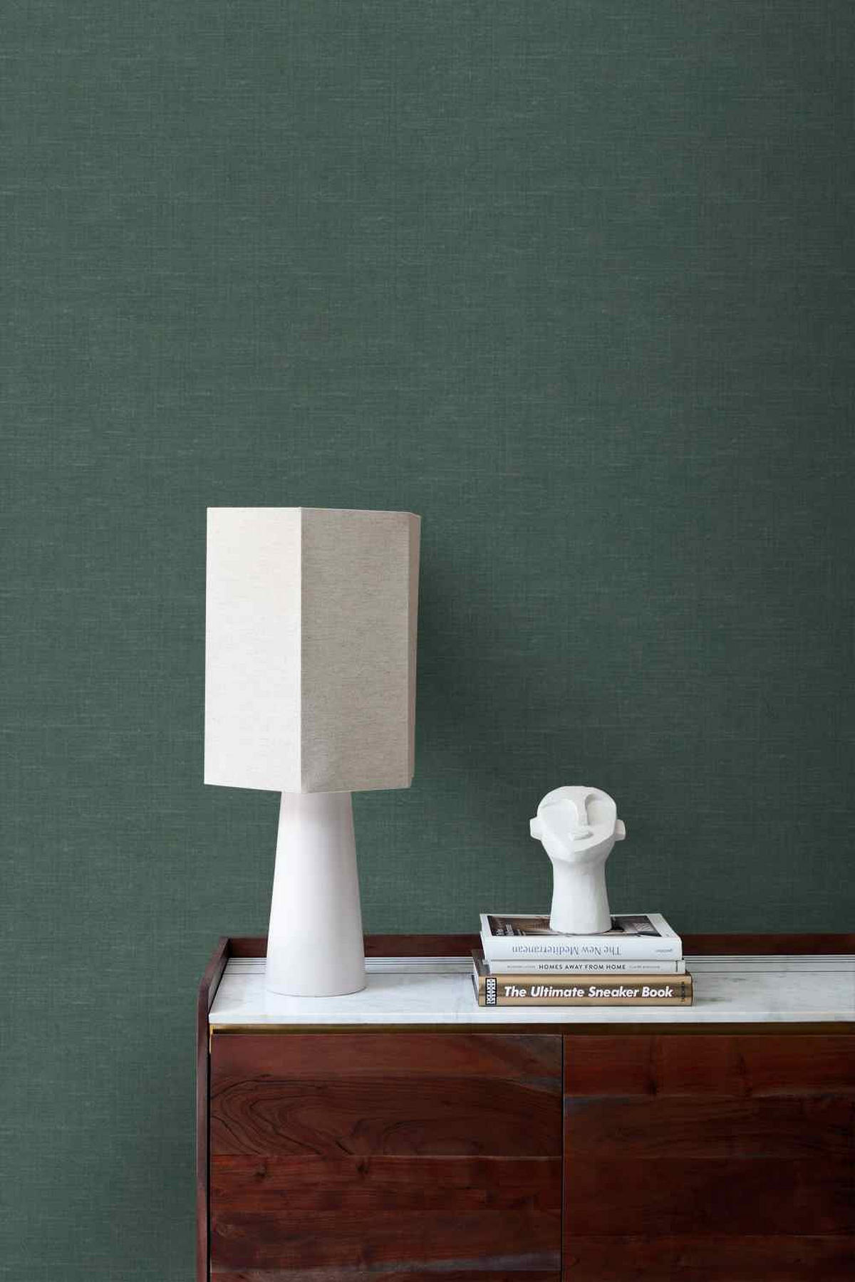 TAPETE Leinen-Optik 53 cm x 10.05 m - Grün, Papier (53/1000cm) - Origin Wallcoverings