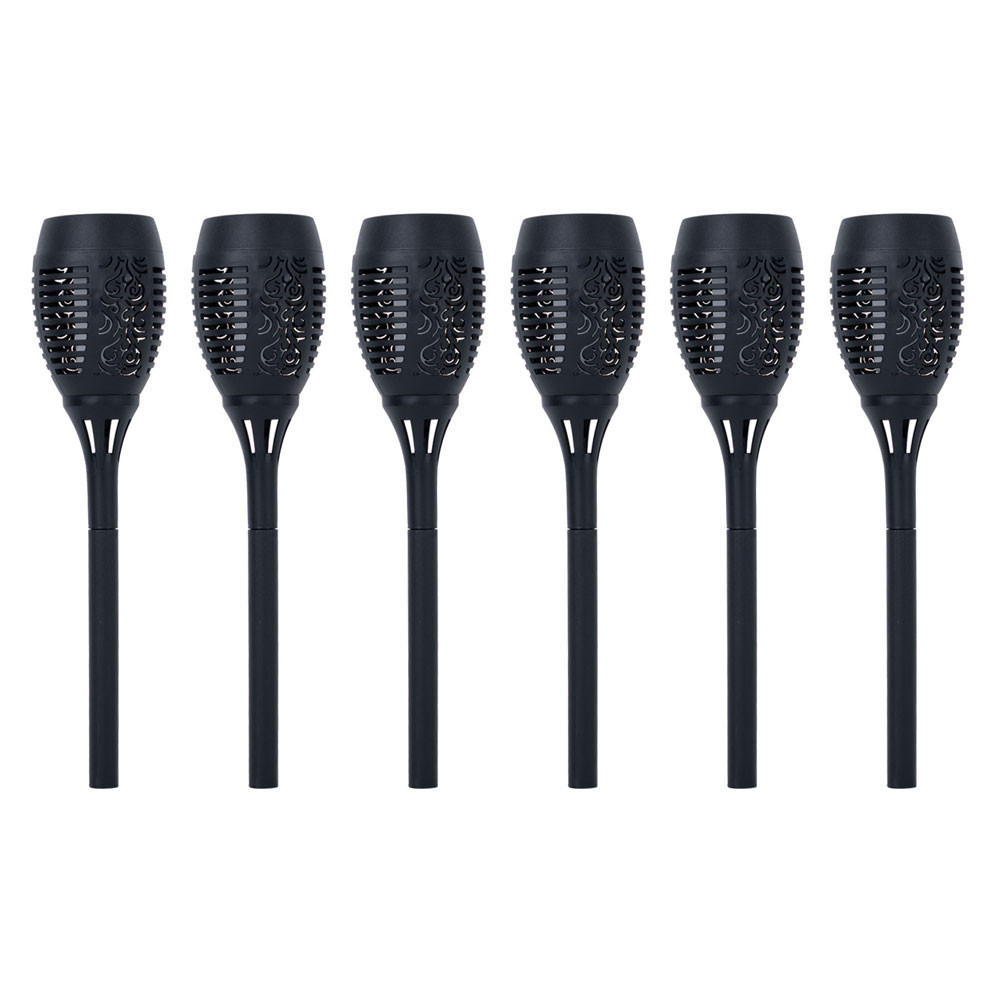 LED AUSSENLEUCHTE Solarleuchte Schwarz Modern 6er Set - Schwarz, Kunststoff (9.5/9.5/50cm)
