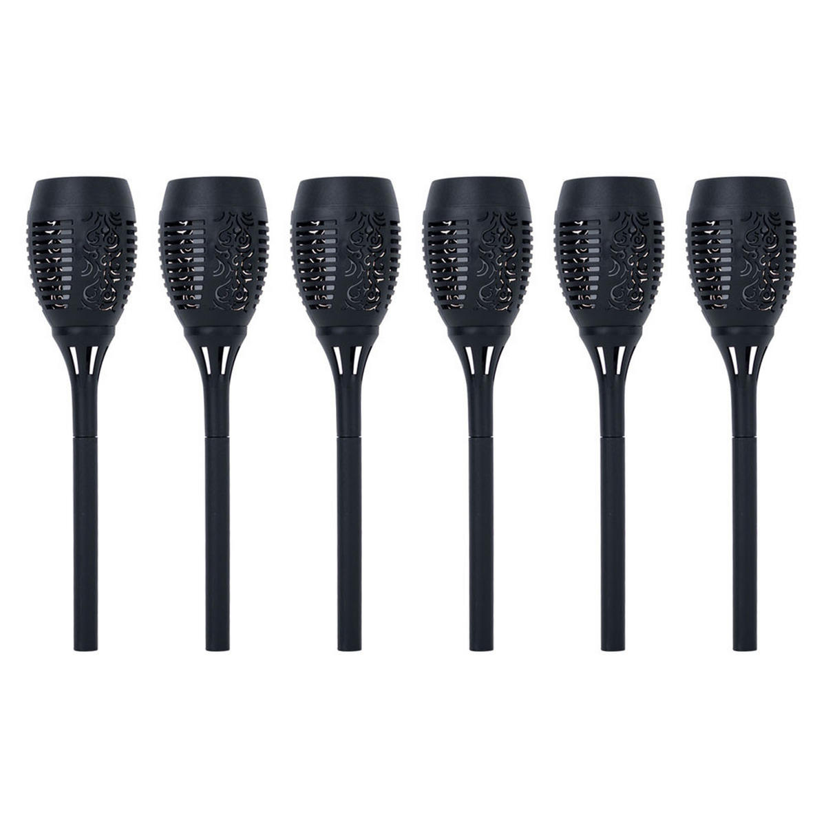 LED AUSSENLEUCHTE Solarleuchte Schwarz Modern 6er Set - Schwarz, Kunststoff (9.5/50/9.5cm)