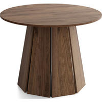 ESSTISCH Lunda rund ausziehbar verlängerbar, Wallnuss Dunkelbraun 120/120/76 cm - Nussbaumfarben/Schwarz, Holzwerkstoff (120/120/76cm) - WFL GROUP