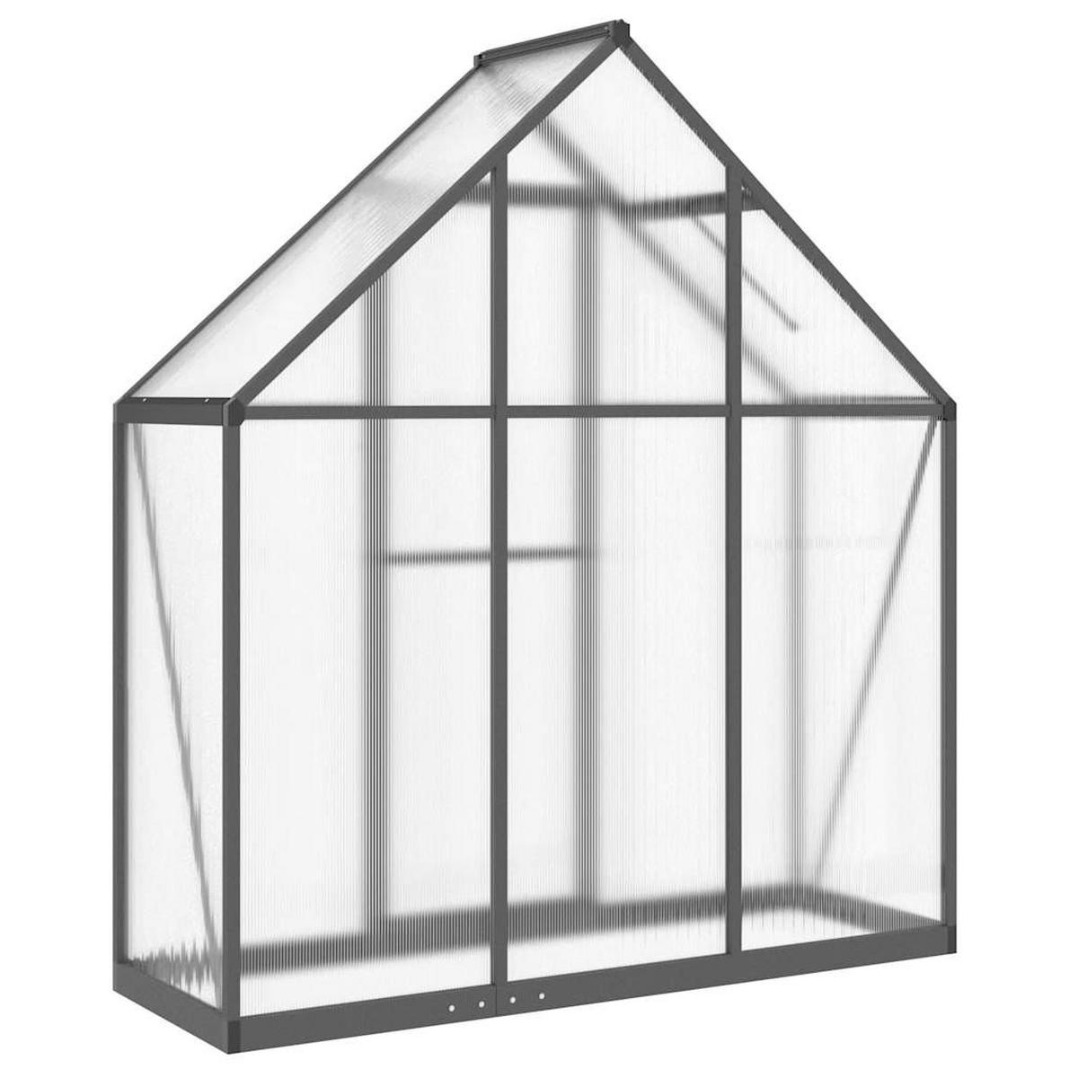 GEWÄCHSHAUS Mit Fundamentrahmen Anthrazit 169/58/195 Cm Alu - Anthrazit, Metall (169/195/58cm) - vidaXL