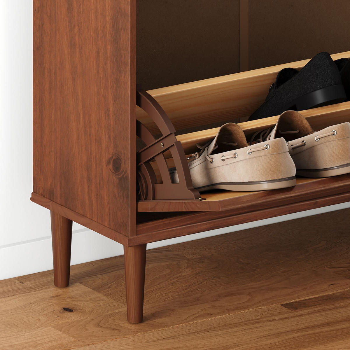 SCHUHKIPPER MIKKA Kastanie - Kastanienfarben, Holz (86/105/30cm) - IDIMEX