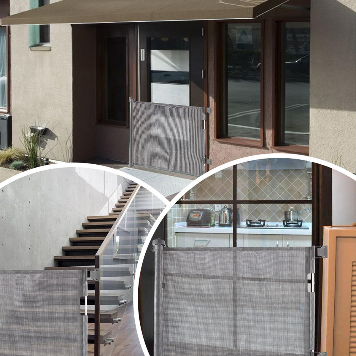 TÜRSCHUTZGITTER - Grau, Kunststoff/Metall (150/1cm) - Relaxdays