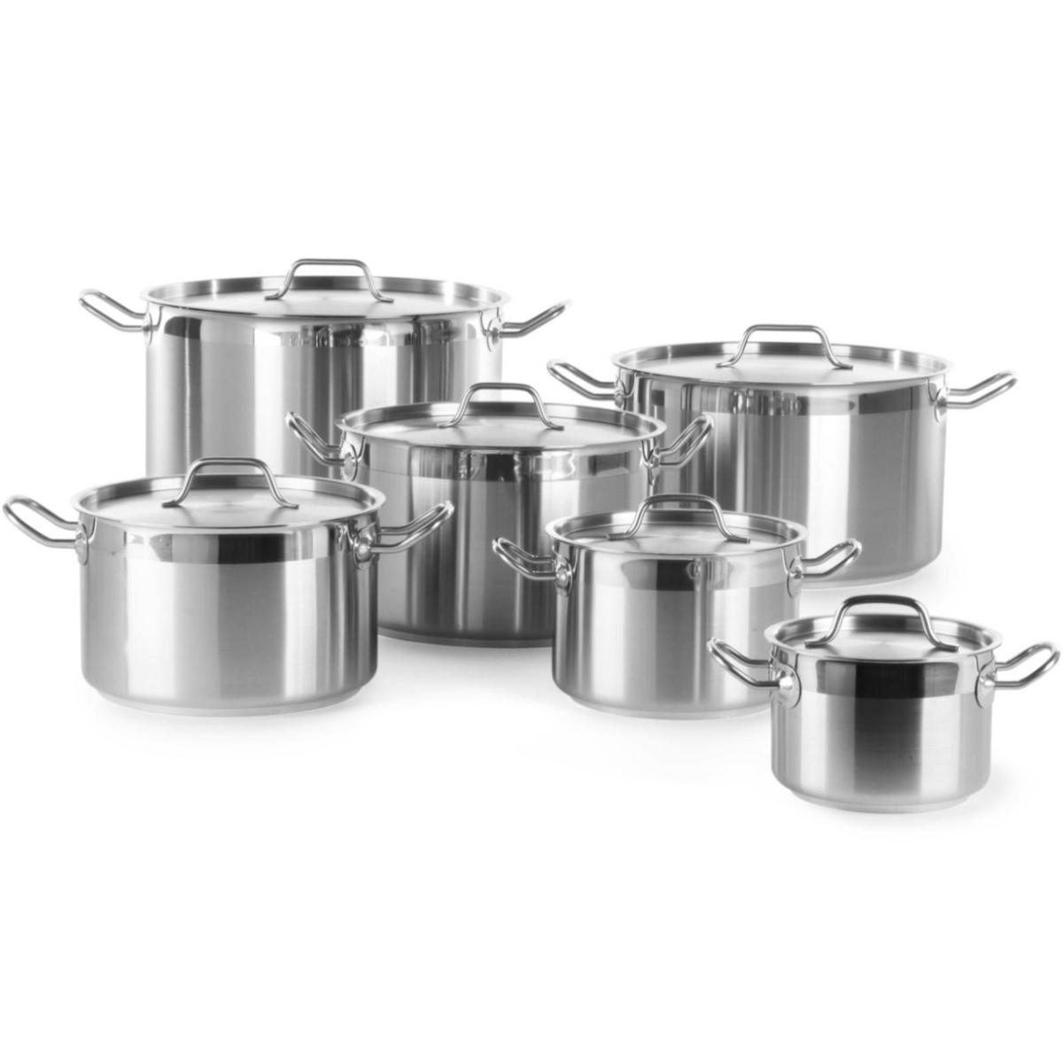PROFI Line mittelgroßer Topf mit Deckel, 15 l Durchmesser 320 x 190 mm (Höhe) - Hendi 831601 - Schwarz/Weiß, Metall (25/30/25cm) - Hendi
