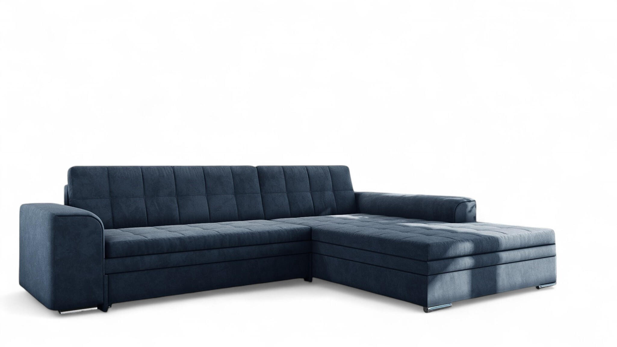 ECKSOFA Lusaka Mit Schlaffunktion - Dunkelblau, Holzwerkstoff/Textil (198/292cm) - Fun Möbel